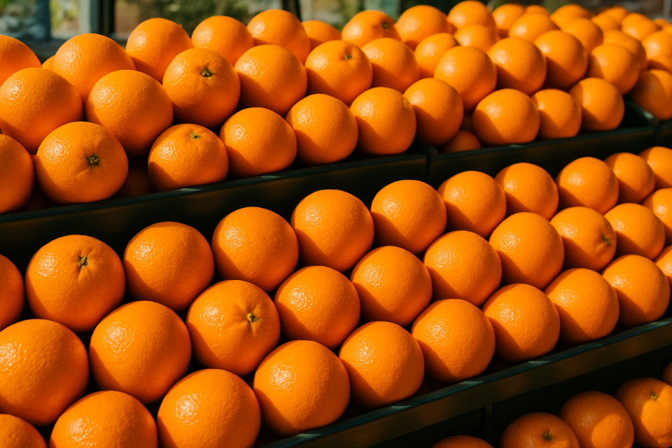 Hiszpańskie pomarańcze Navel na rynku hurtowym w czerwcu 2026 poniżej 1 euro/kg