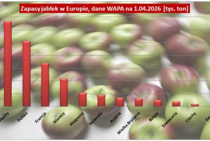 Jakie były zapasy jabłek w Europie w kwietniu, jakie w samej Polsce (WAPA)?